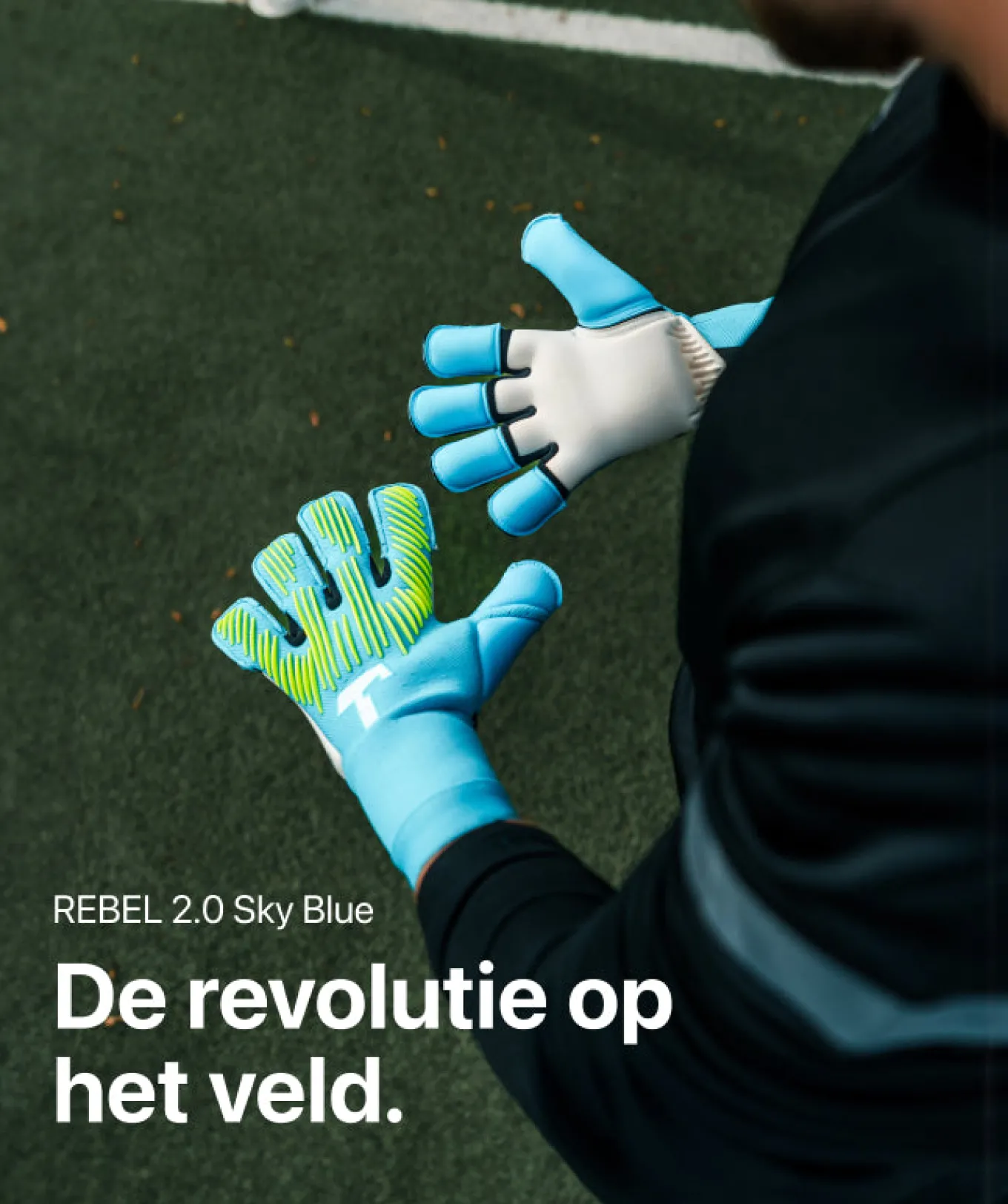 T1TAN Met Fingersave | Keepershandschoenen Voor Kinderen^Rebel 2.0 Sky Blue Junior Pro (FP)