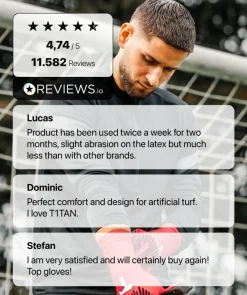 T1TAN Keepershandschoenen Voor Kinderen | Met Fingersave^Rebel 2.0 Solar Red Junior Pro (FP)