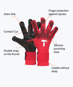 T1TAN Keepershandschoenen Voor Kinderen | Met Fingersave^Rebel 2.0 Solar Red Junior Pro (FP)