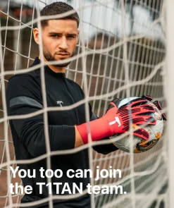 T1TAN Keepershandschoenen Voor Kinderen | Met Fingersave^Rebel 2.0 Solar Red Junior Pro (FP)